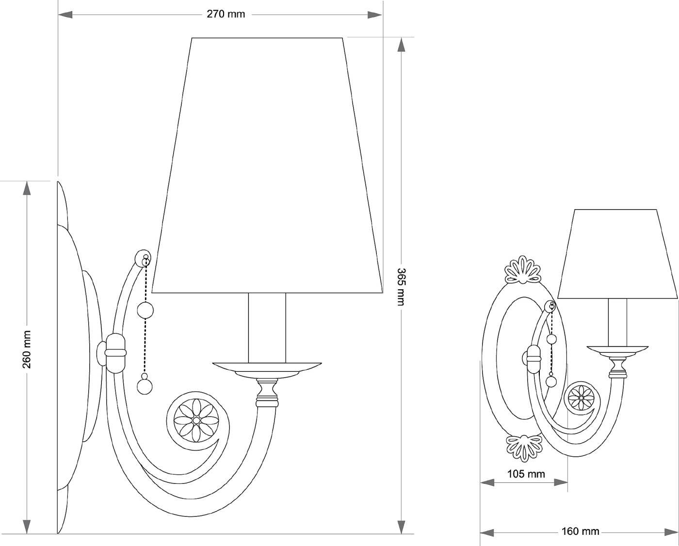 Настенное бра Kutek Bibione BIB-K-1(P/A)