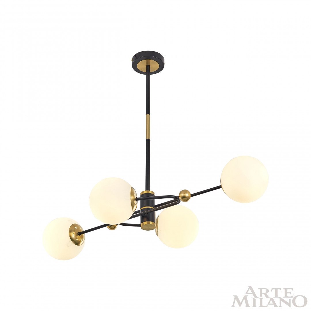 Люстра на штанге Arte Milano Neapolis72708 272708/4 BK/GD