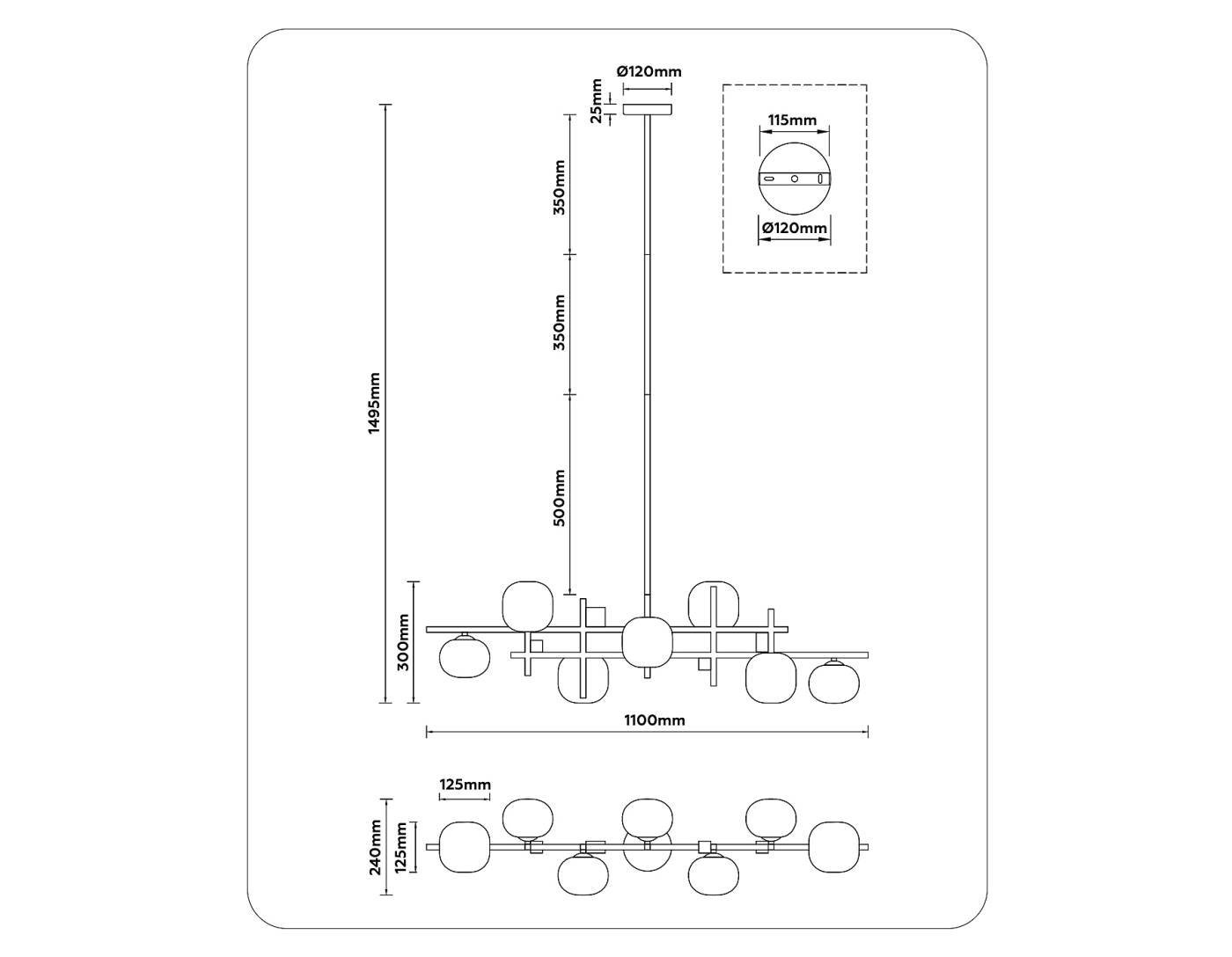 LH51017 Люстра на штанге Ambrella Modern LH51017