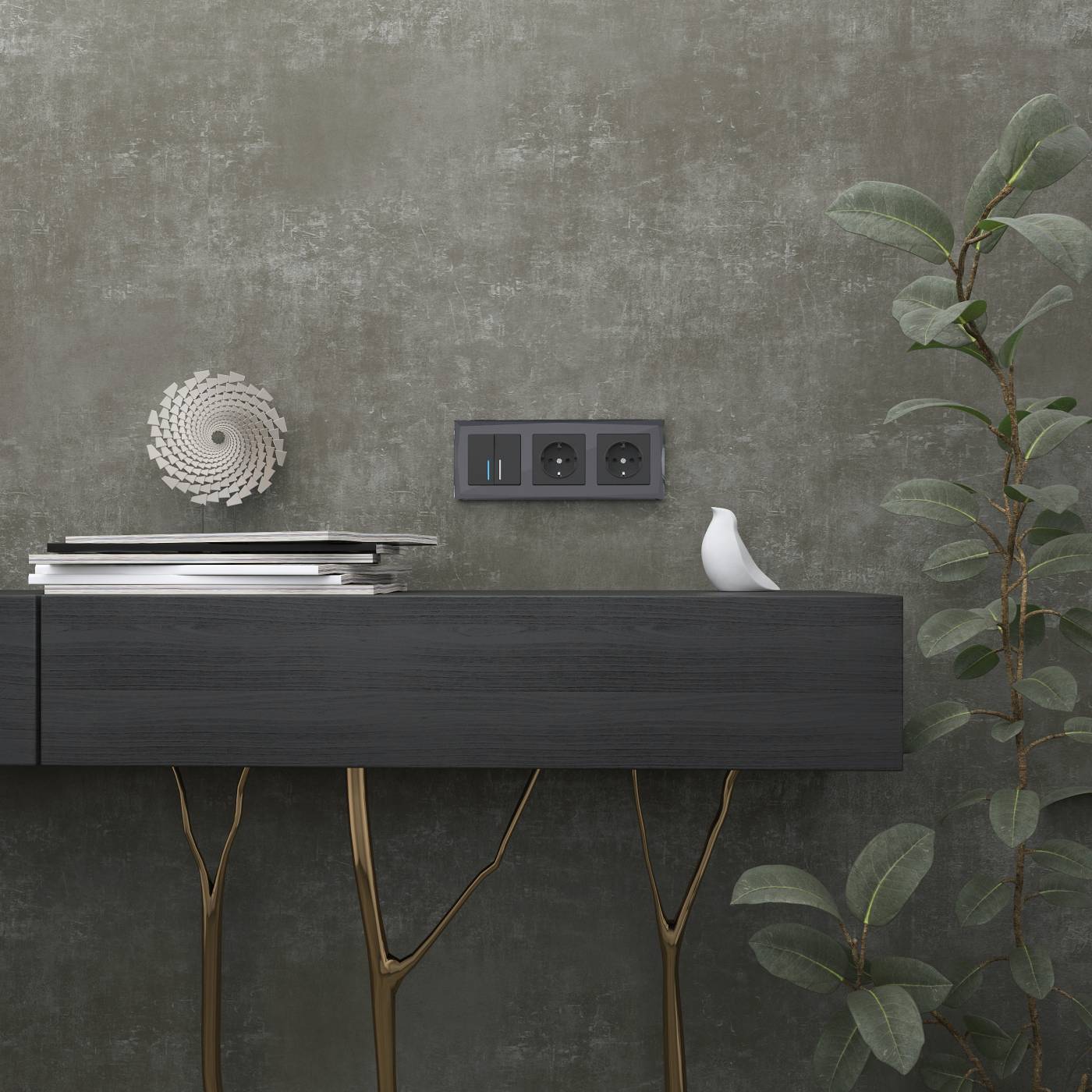 Рамка Werkel W0031208/ Рамка на 3 поста Diamant (черный)