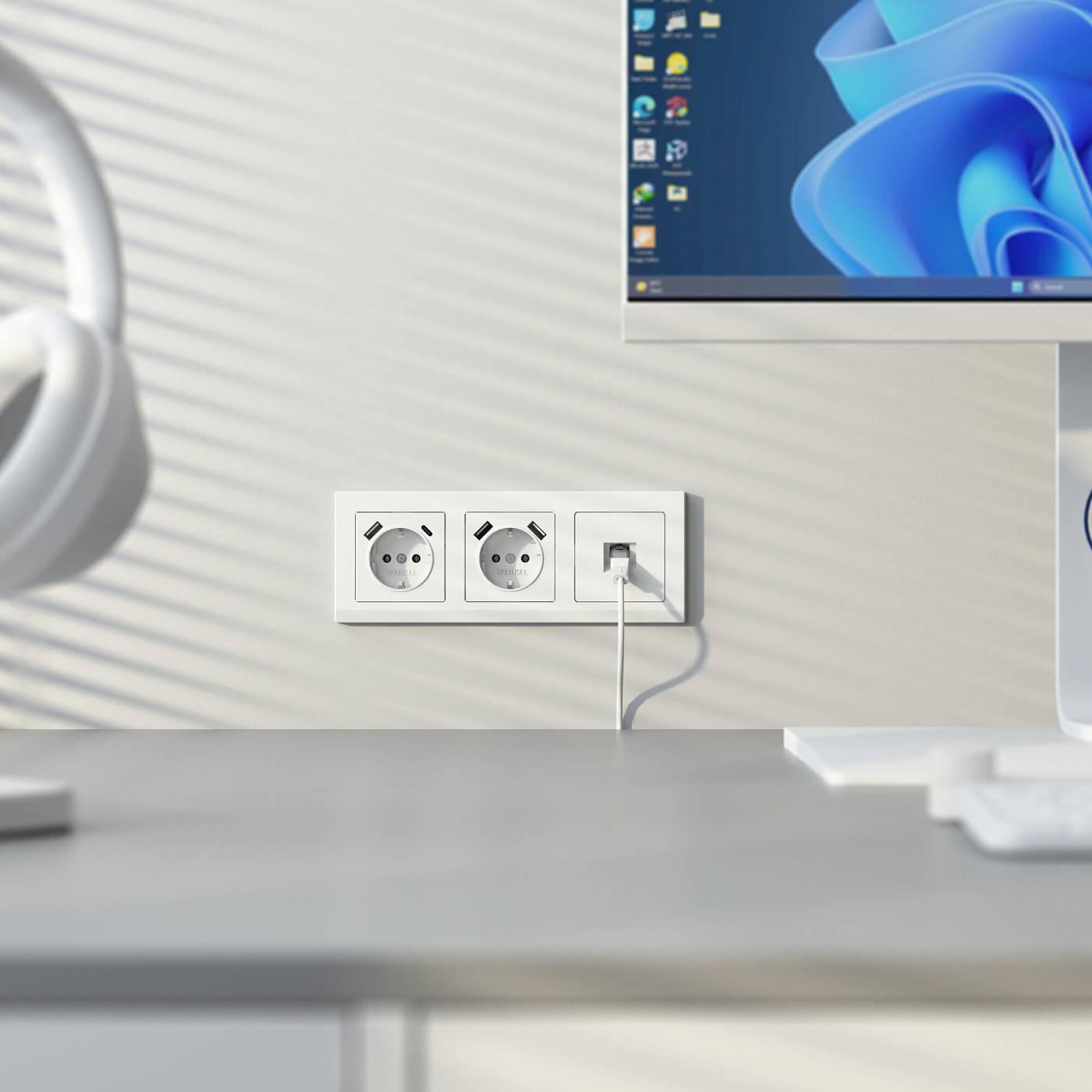 W5120001/ Розетка Ethernet RJ-45 cat. 6A экранированная (белый матовый) Розетка Werkel W5120001/ Розетка Ethernet RJ-45 cat. 6A экранированная (белый матовый)