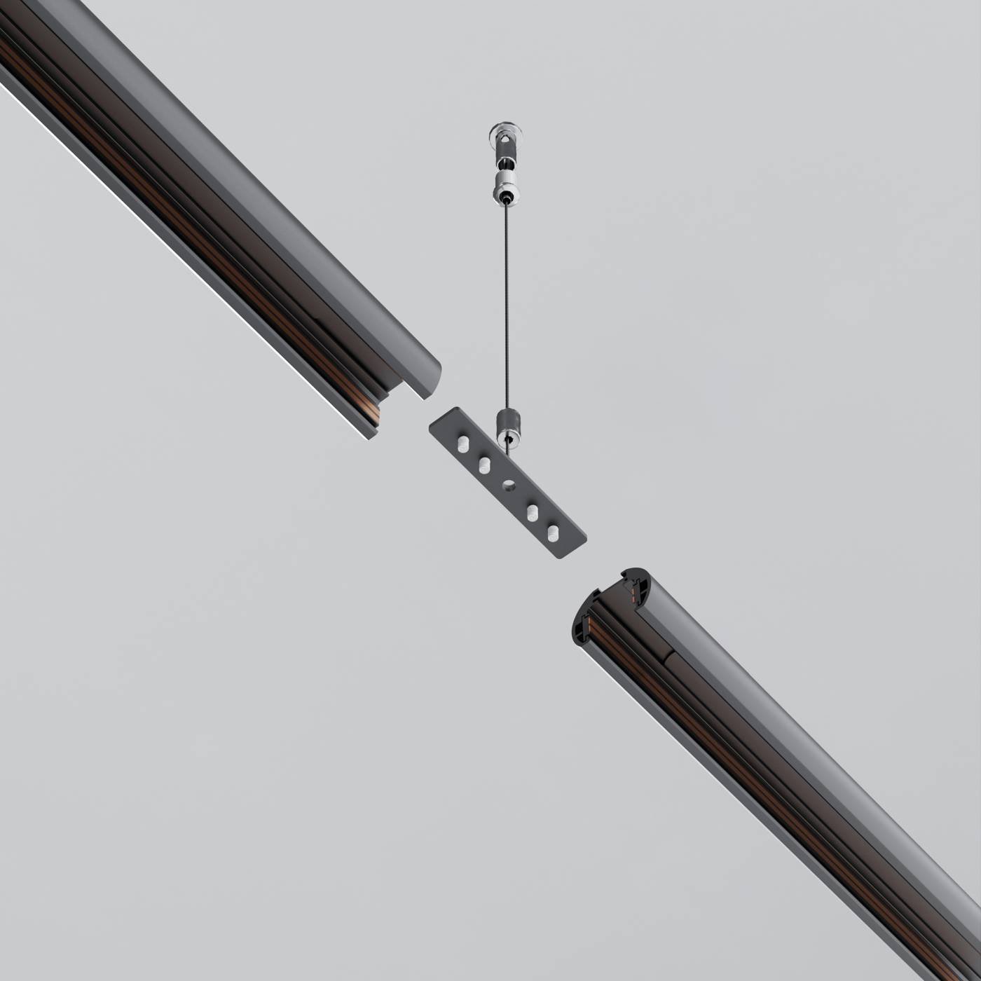 Коннектор прямой для круглого низкопрофильного шинопровода Exility Maytoni Accessories for tracks Exility TRAM034CI-R-41B