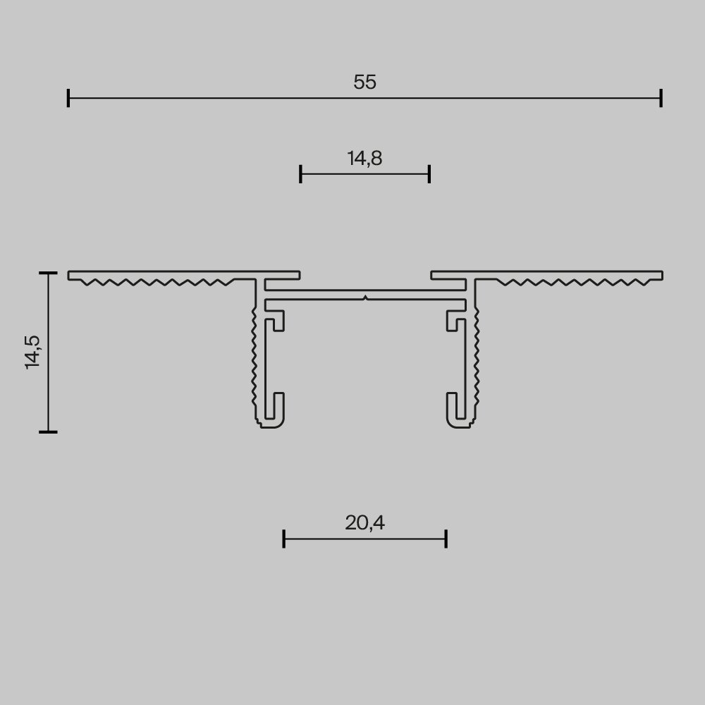 Шинопровод 3м встраиваемый под ГКЛ 12,5мм Maytoni Busbar trunkings Basity TRX172-123B