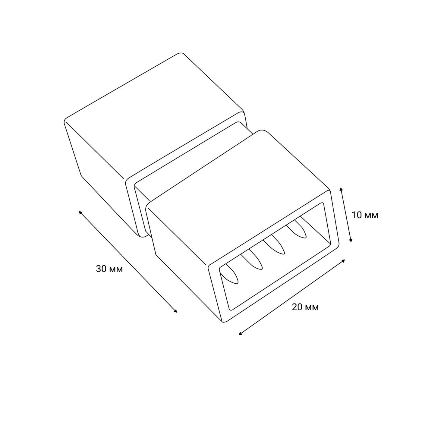UTC-K-14/B67-RGB CLEAR 005 POLYBAG Соединитель контактный прямой для светодиодных лент 220В 5050 RGB Uniel UTC-K-14/B67-RGB CLEAR 005 POLYBAG