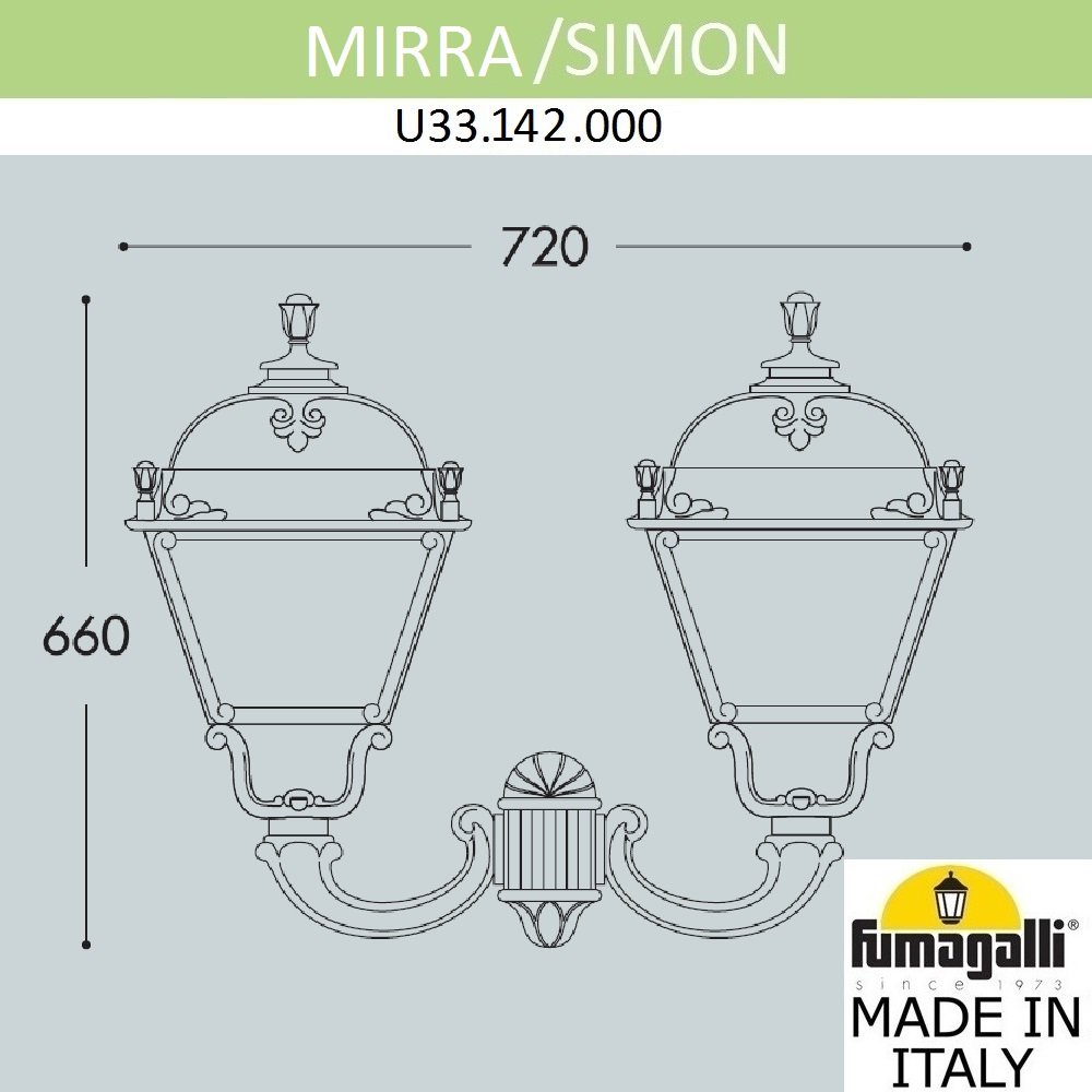 Уличный настенный светильник Fumagalli Simon U33.142.000.AXH27