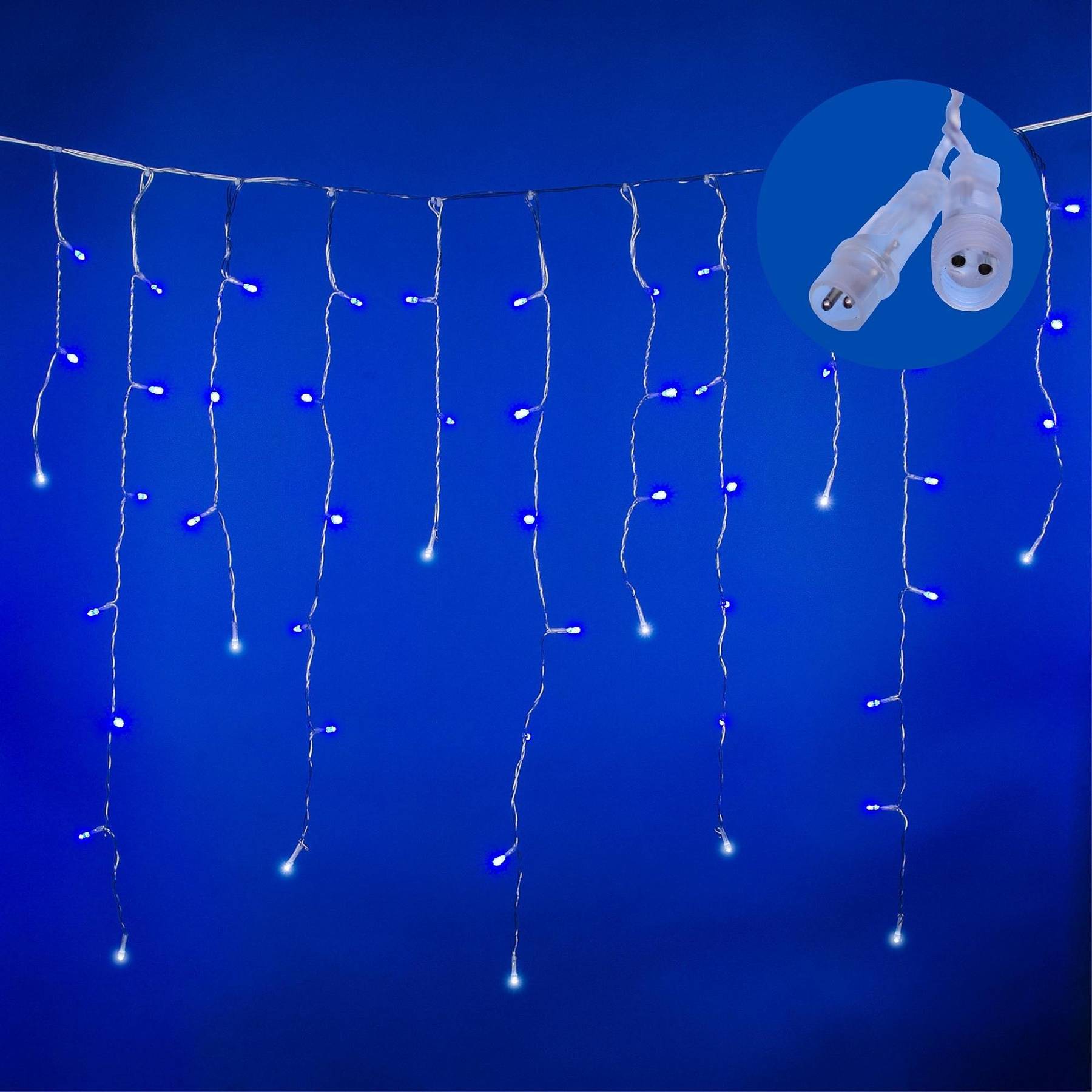 ULD-B3007-200/TTK BLUE-WHITE IP44 Бахрома светодиодная с эффектом мерцания, 3м Uniel ULD-B3007-200/TTK BLUE-WHITE IP44