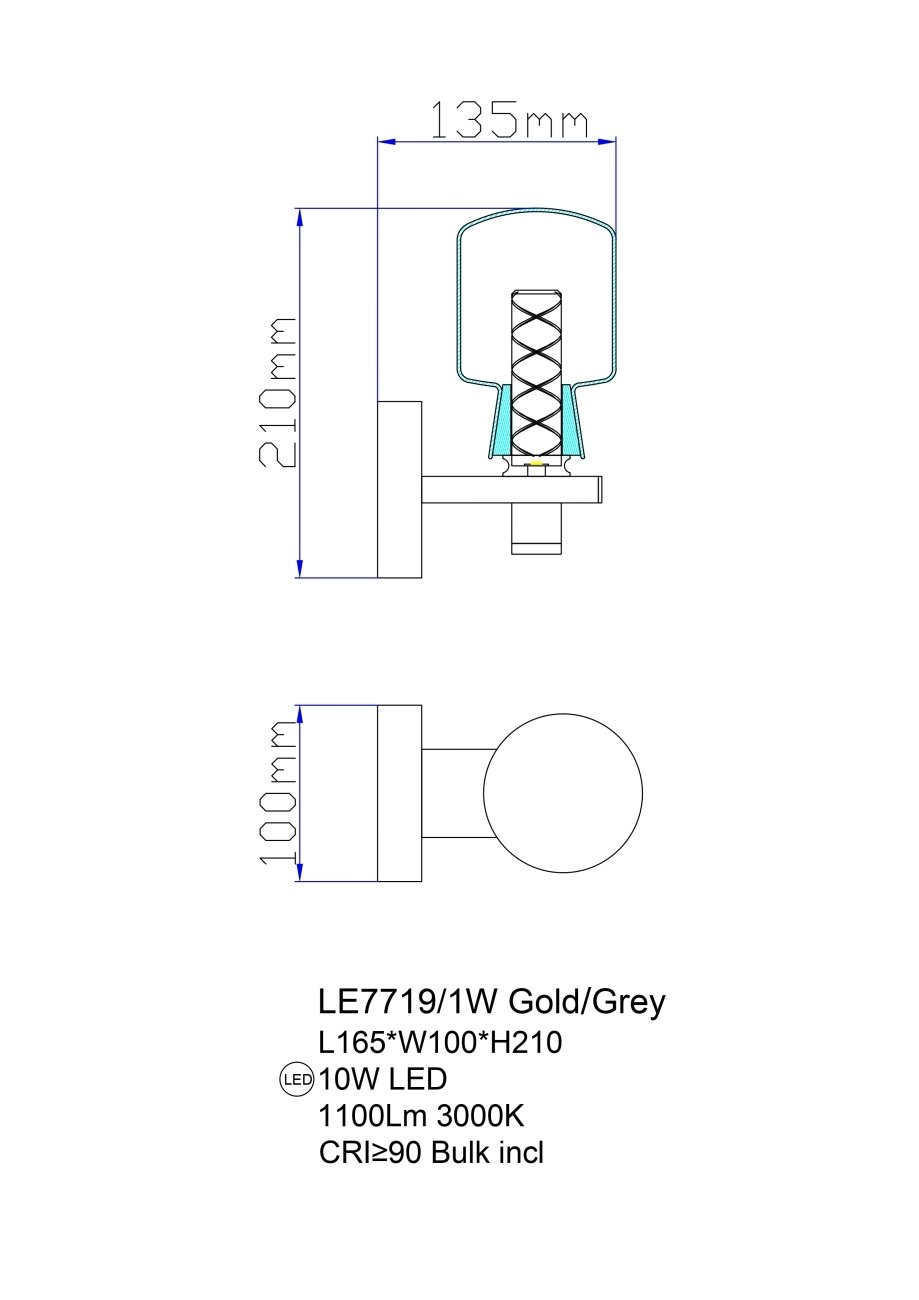 LE7719/1W Nickel Настенное бра LEON Marie LE7719/1W Nickel