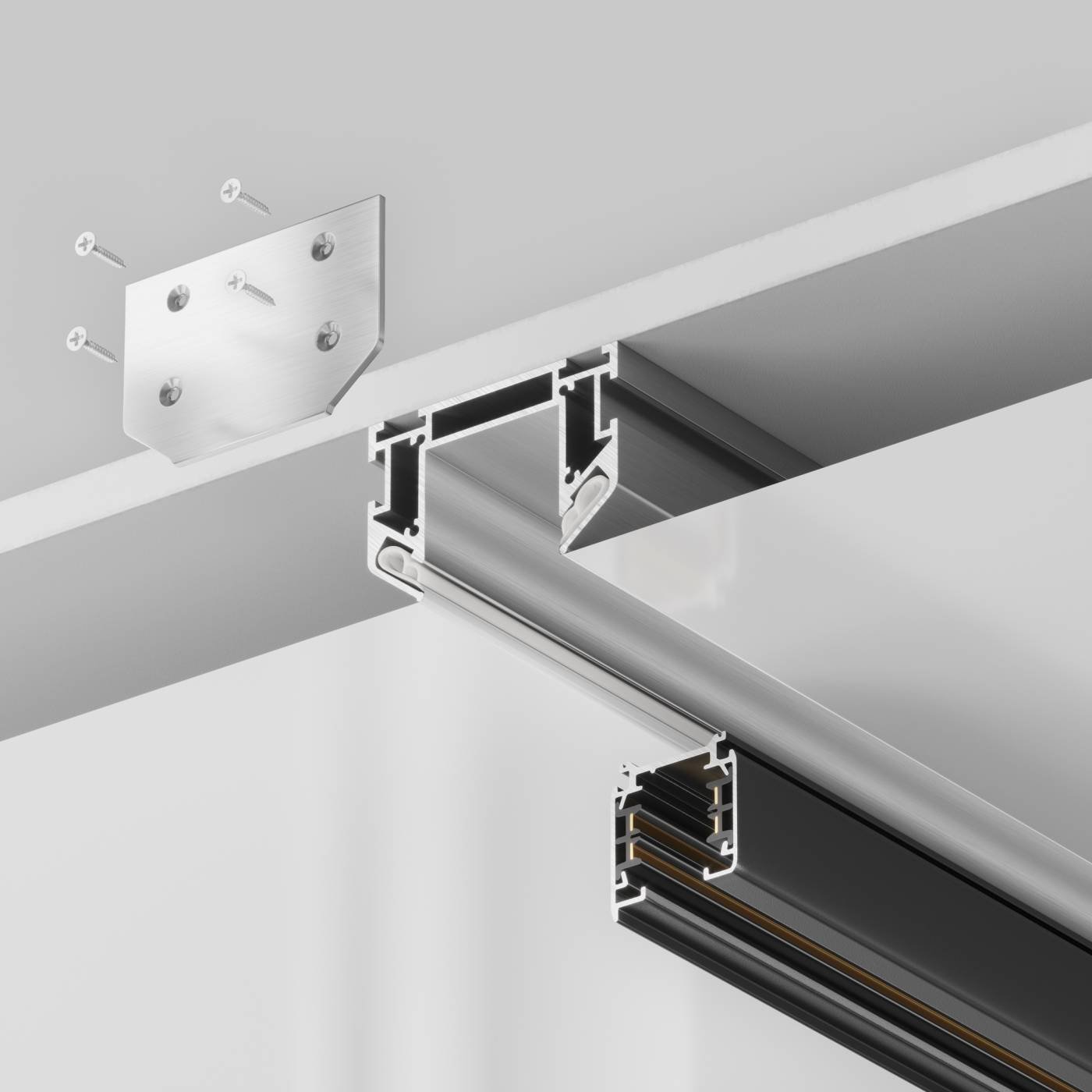 Профиль для монтажа Trinity в натяжной ПВХ потолок, 2м Maytoni Accessories for tracks Trinity TRA005MP-312S