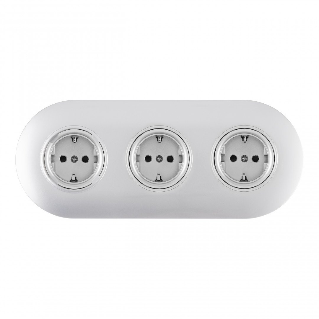 SET08-3-40-1x3 silver Розетка Arte Milano Set08-3 SET08-3-40-1x3 silver