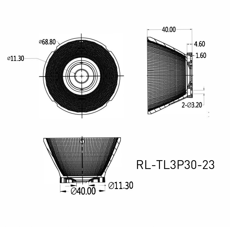 00-00021292 Рефлектор 23° для спотов TL3P 30Вт, RL-TL3P30-23, SWG PRO 00-00021292