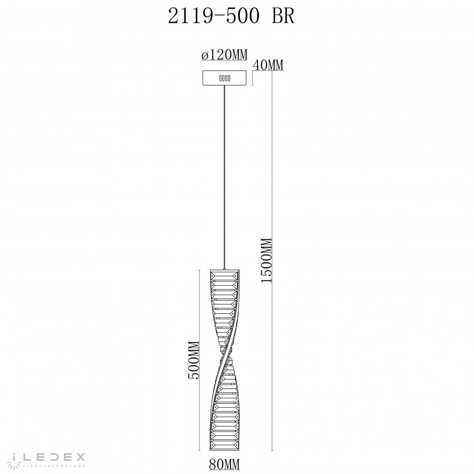 Светильник подвесной ILedex Woodstock 2119-500 BR