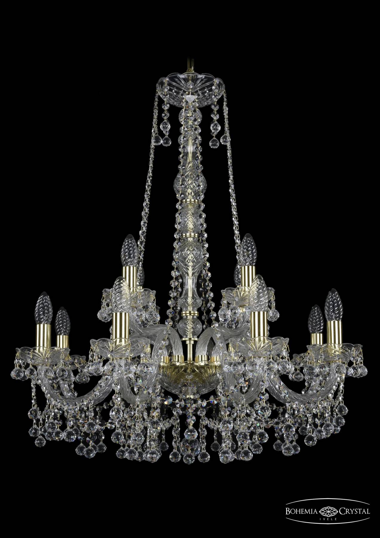 1409/8+4/240/h-77 G Подвесная хрустальная люстра 1409 Bohemia 1409/8+4/240/h-77 G