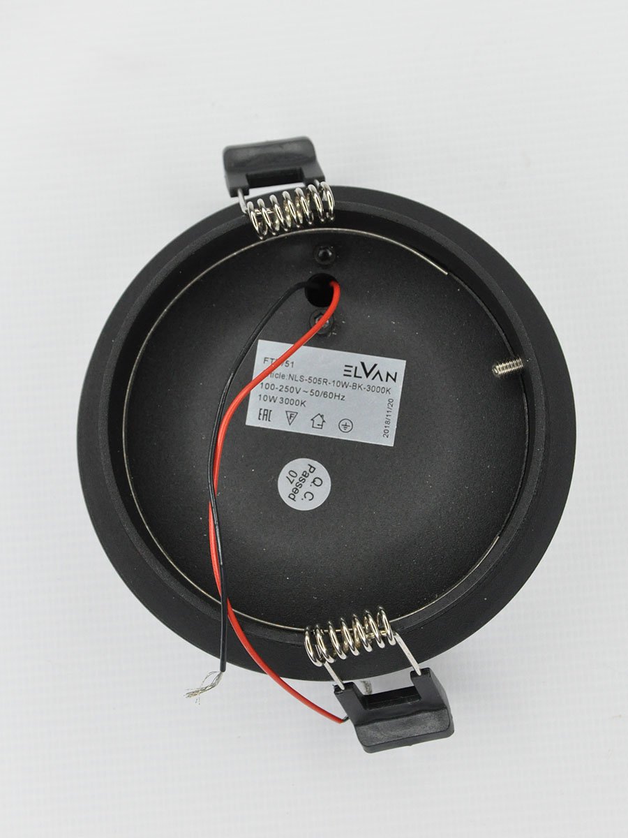 Встраиваемый светильник Elvan VLS-505R-10W-WW-Bk