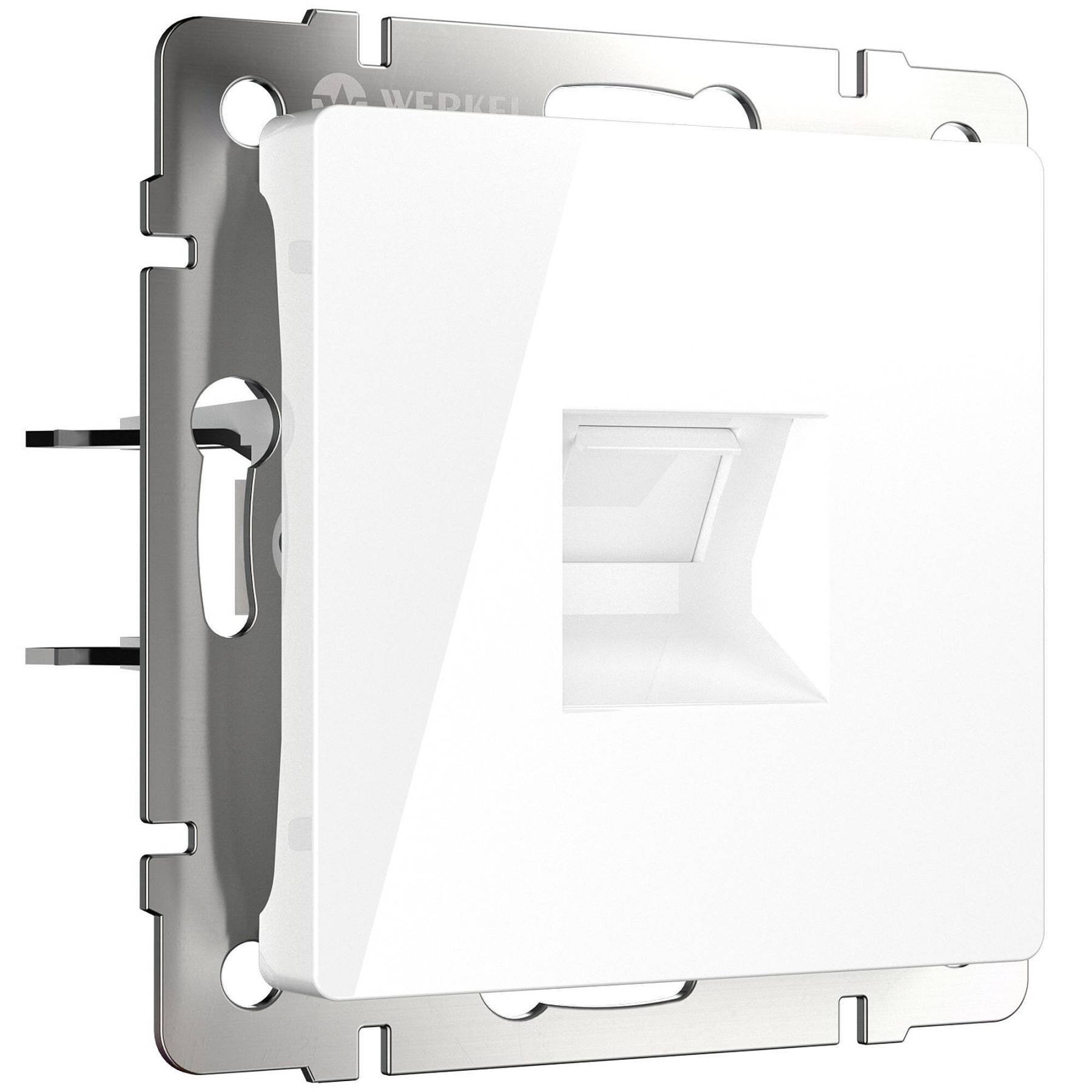 W5120101/ Розетка Ethernet RJ-45 cat. 6A экранированная (белый) Розетка Werkel W5120101/ Розетка Ethernet RJ-45 cat. 6A экранированная (белый)
