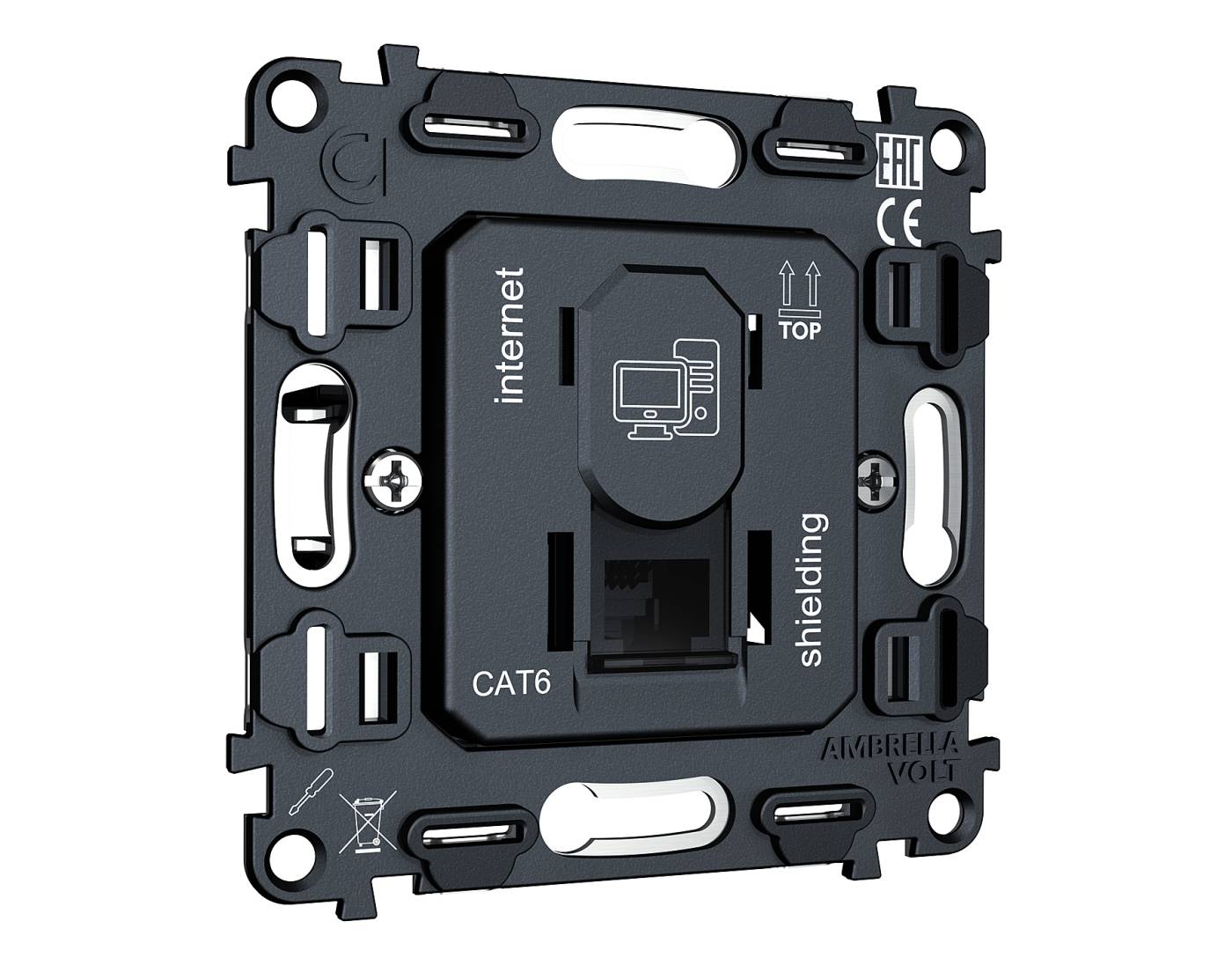 Механизм компьютерной розетки RJ-45 Ambrella Volt QUANT VM185