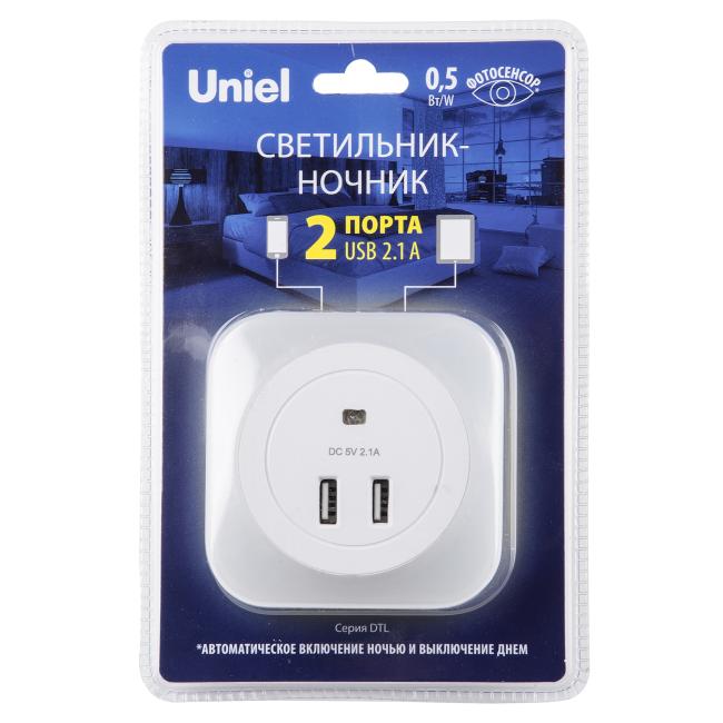 DTL-321 White/Sensor/2USB Детский ночник Uniel DTL-321 White/Sensor/2USB