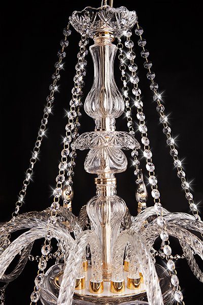 Подвесная хрустальная люстра 3500 Eurosvet 3500/12 золото/прозрачный хрусталь Strotskis