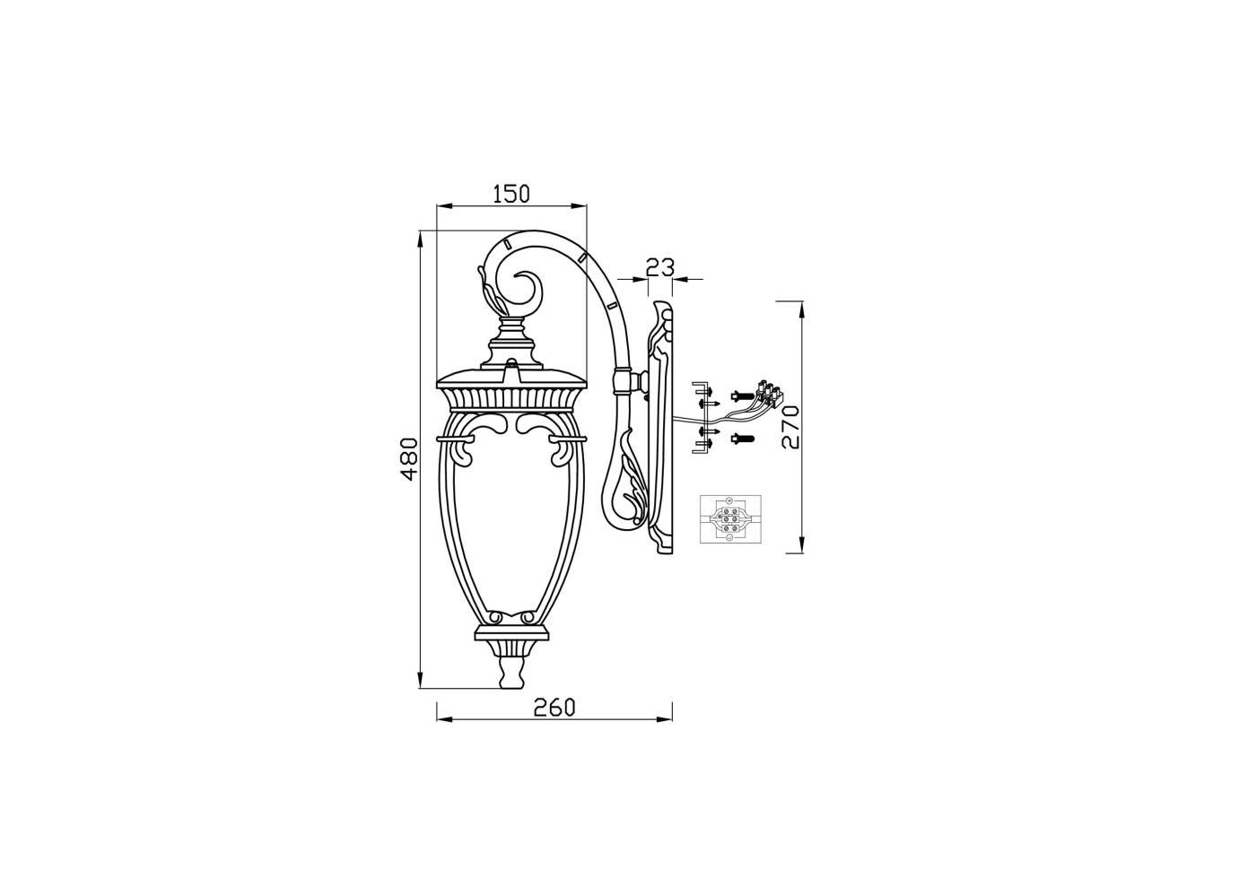 O414WL-01GB Уличный настенный светильник Maytoni Fleur O414WL-01GB