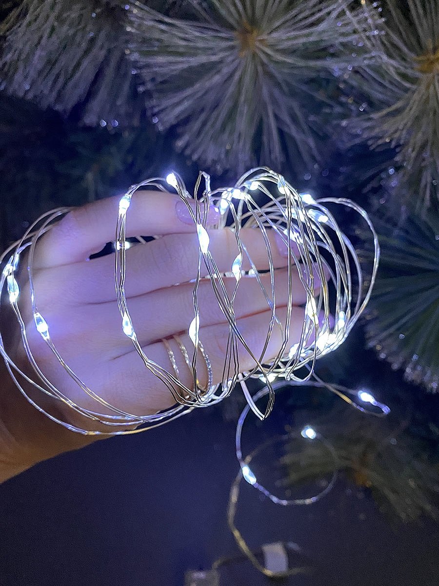 Гирлянда Uniel ULD-S1000-100/SCB/3AA WHITE IP20 DEW