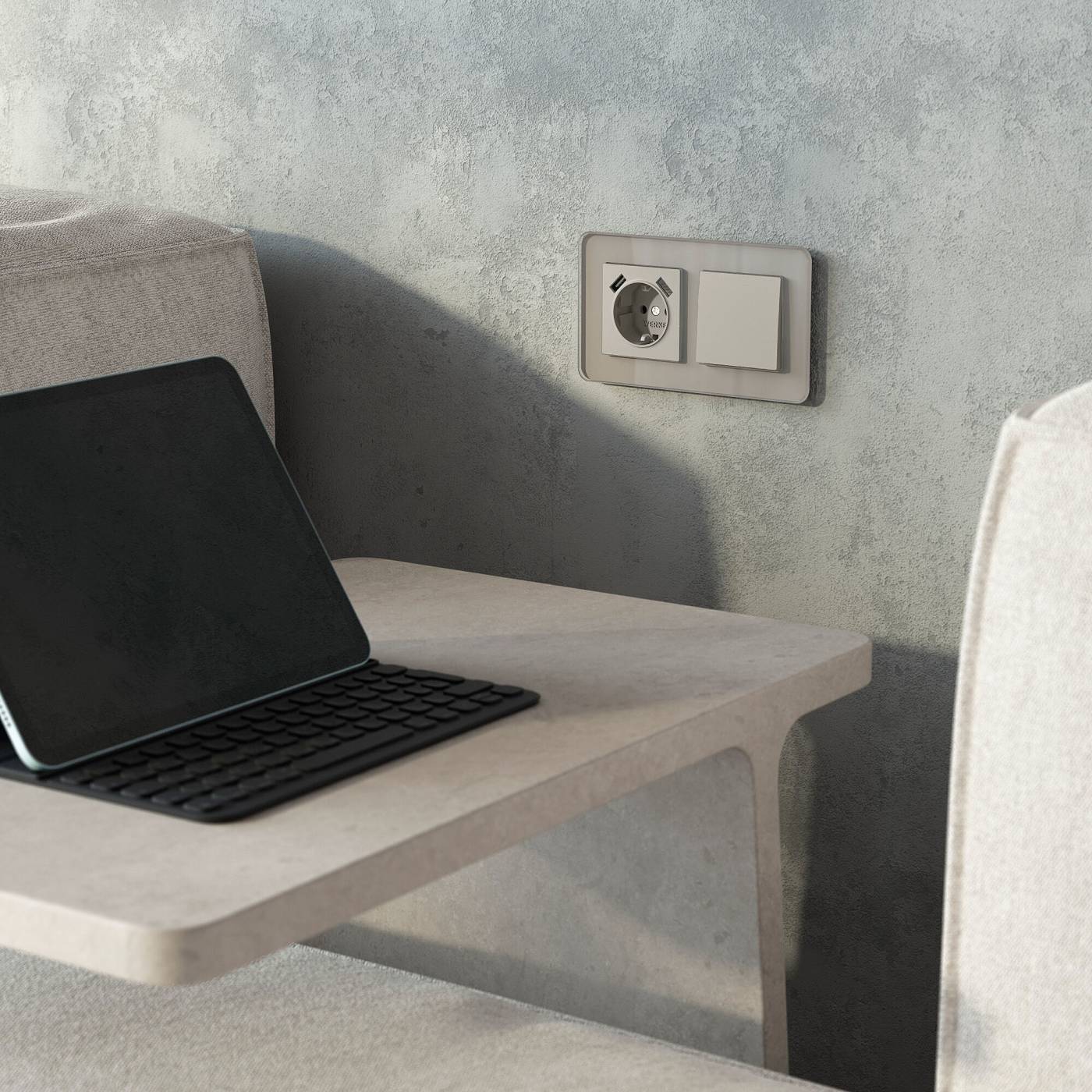 Выключатель Werkel W1210004/ Выключатель одноклавишный (дымчатый)