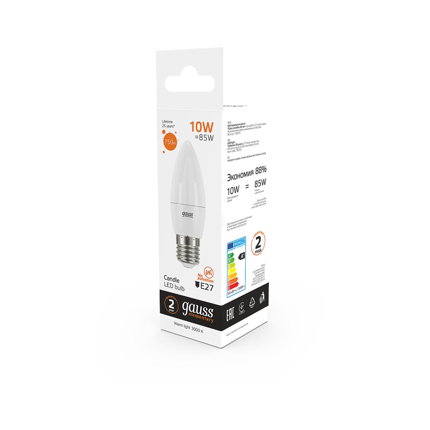 Светодиодная лампа Gauss Elementary Свеча 30210