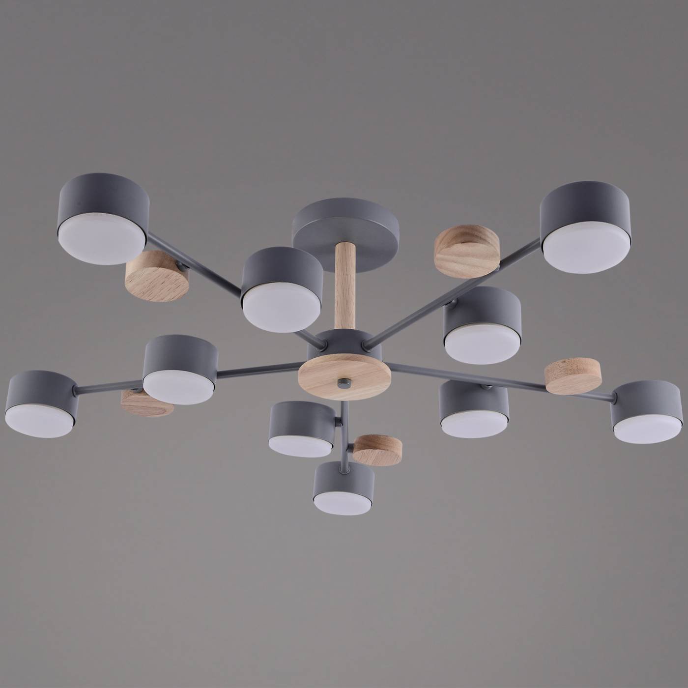 Потолочная люстра Reluce 03758-0.3-10 GREY+WOOD GX53