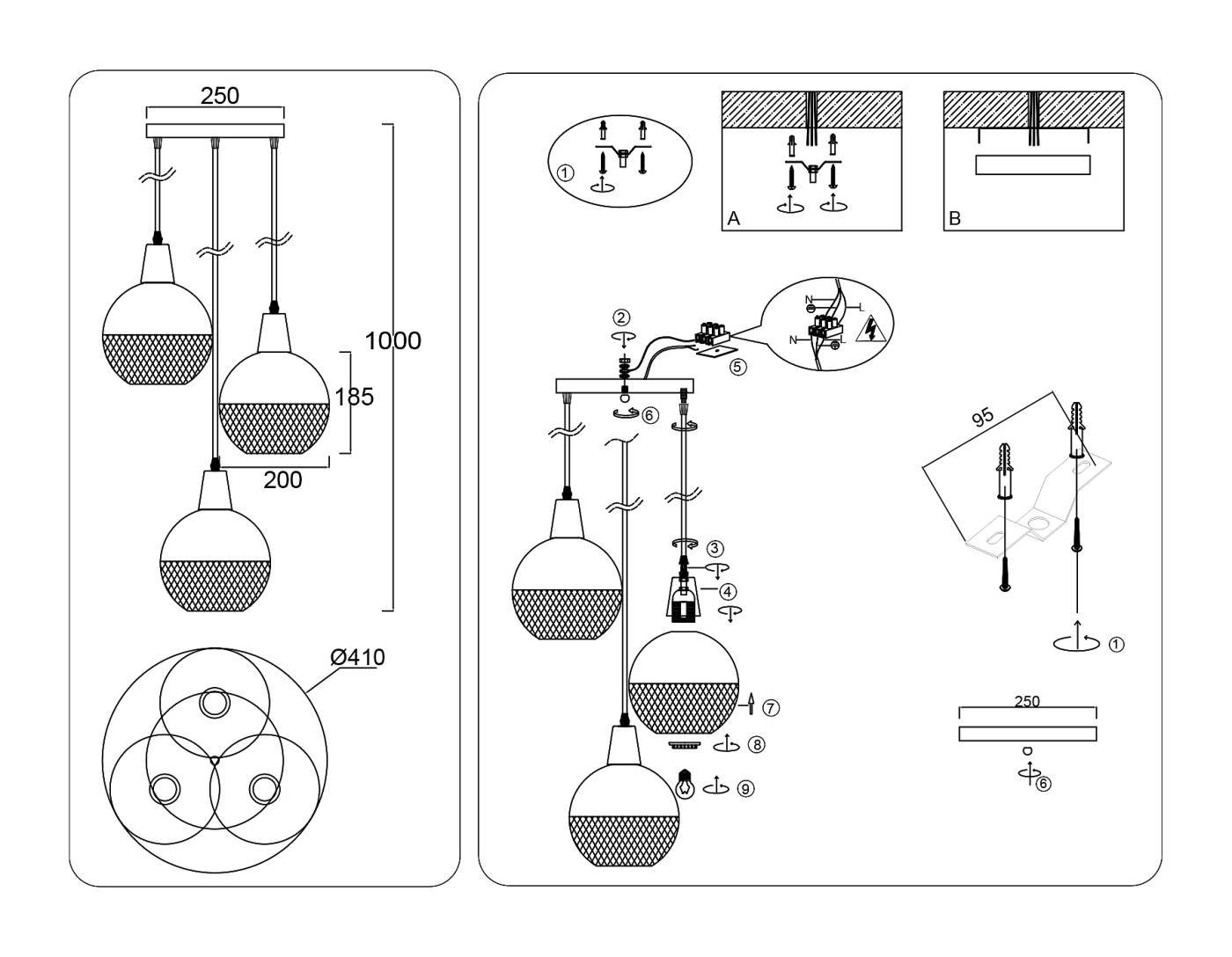 TR8505 Светильник подвесной Ambrella Loft TR8505