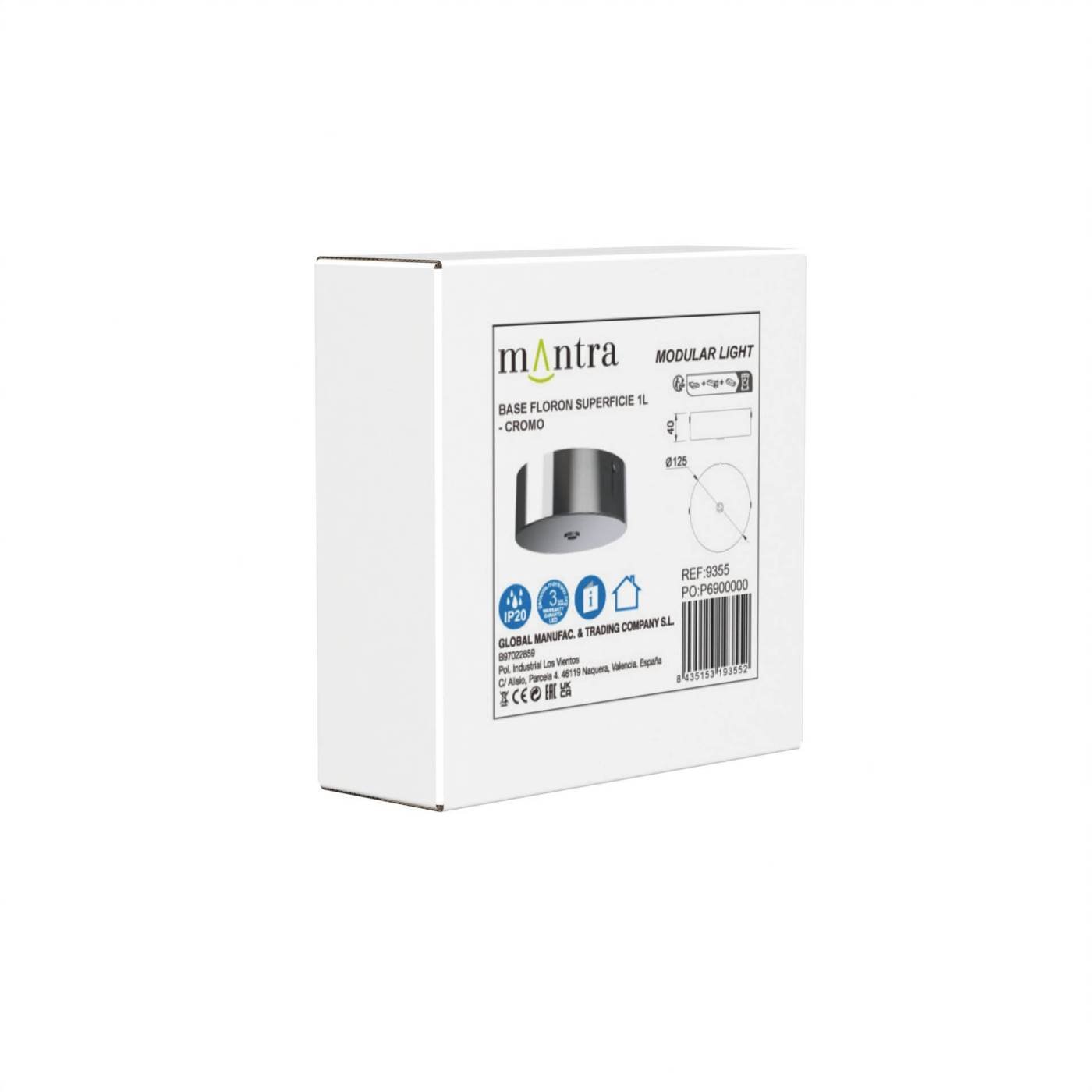 9355 9355 Основание потолочное 1L MODULAR LIGHT FLORONES