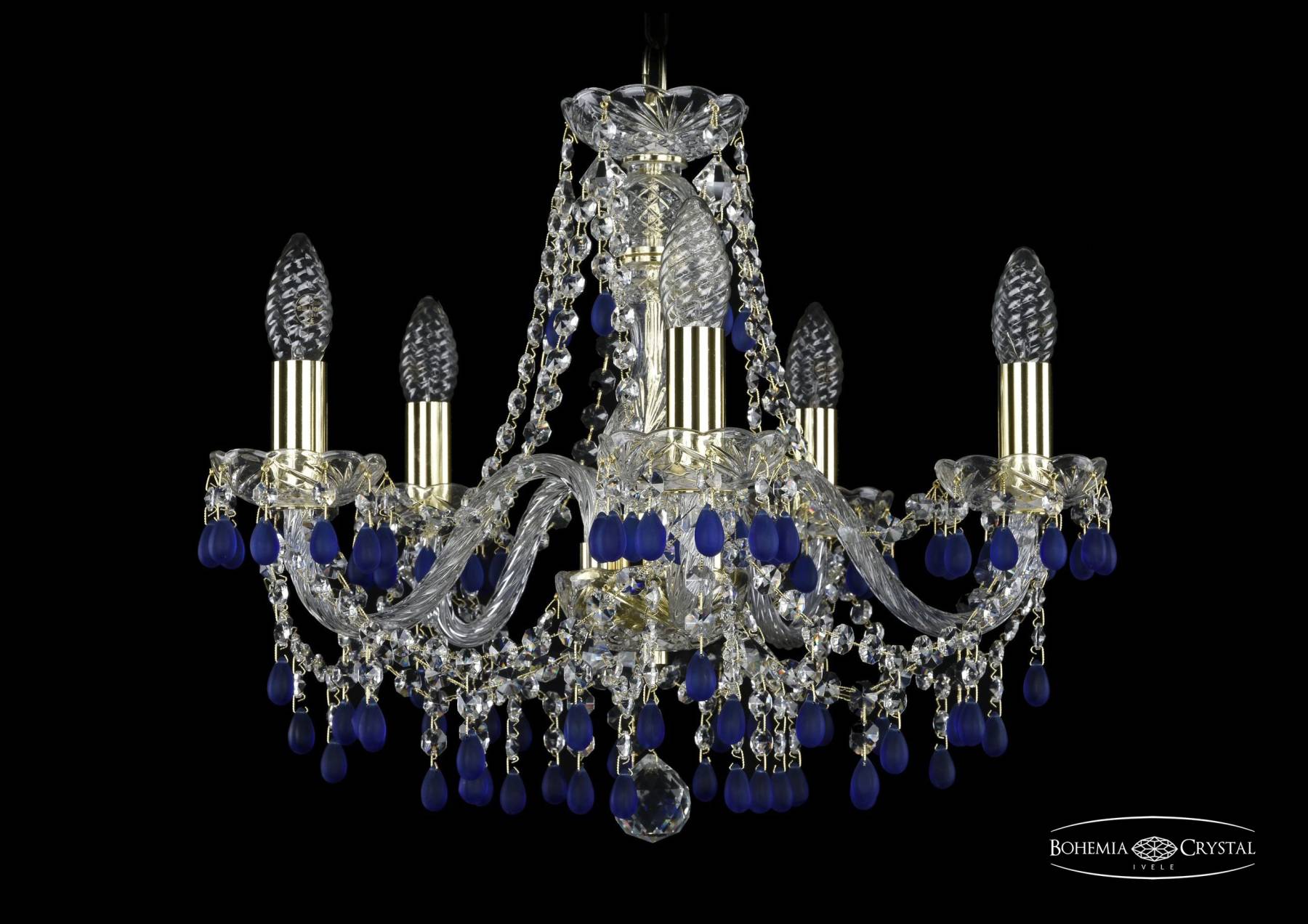 1410/5/160 G V3001 Подвесная хрустальная люстра 1410 Bohemia 1410/5/160 G V3001