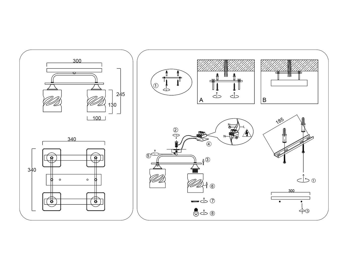Потолочная люстра Ambrella Loft TR3033249