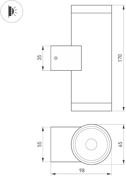 038154 Уличный настенный светильник Arlight Ray 038154