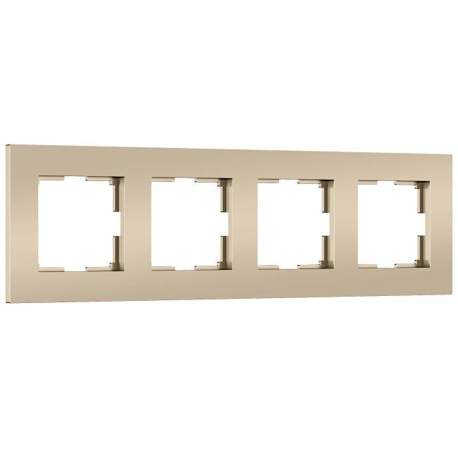 Рамка Werkel W0042911/ Рамка на 4 поста Slab (шампань софт)