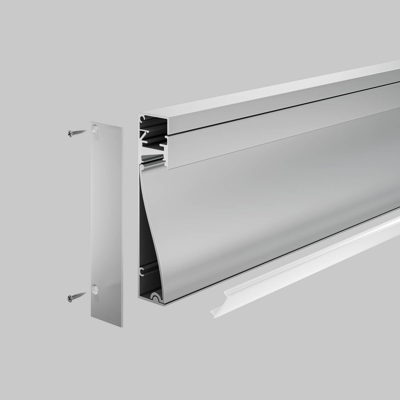 ALM-8018-S-2M Алюминиевый профиль плинтус с подсветкой 80x18 Maytoni Алюминиевый профиль ALM-8018-S-2M