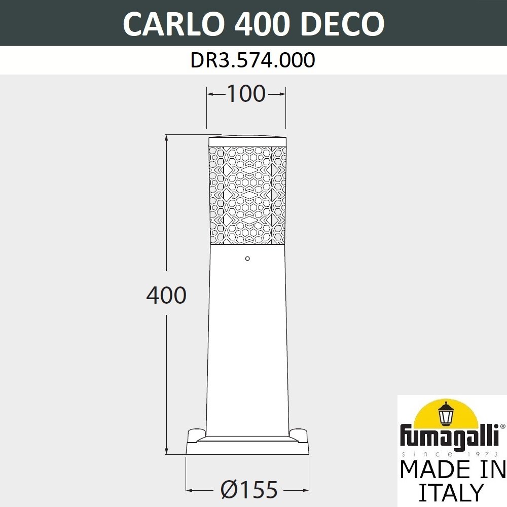 DR3.574.000.WXU1L Уличный наземный светильник Fumagalli Carlo Deco DR3.574.000.WXU1L