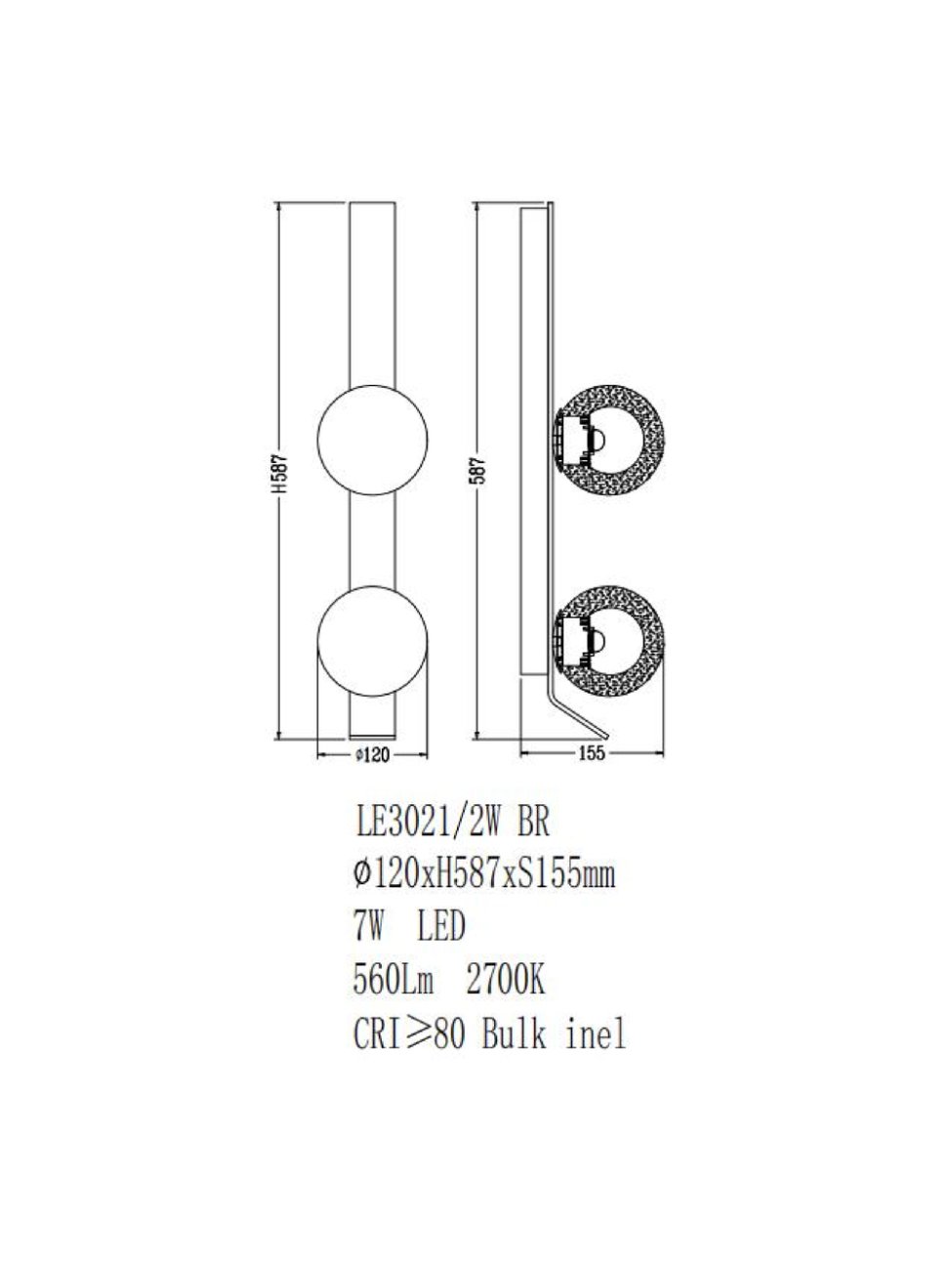 Настенное бра LEON Air LE3021/2W BR
