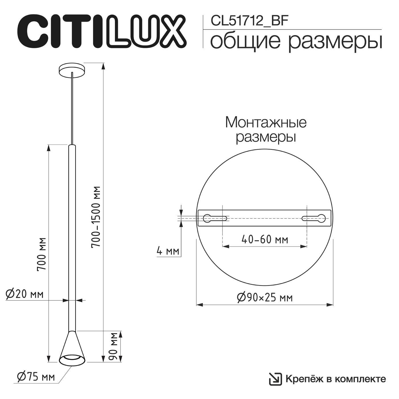 CL51712_BF Подвесной светильник DUZA Citilux CL51712_BF