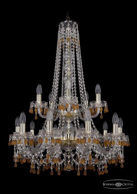 1410/10+5/240/h-91/2d G V1003 Подвесная хрустальная люстра 1410 Bohemia 1410/10+5/240/h-91/2d G V1003