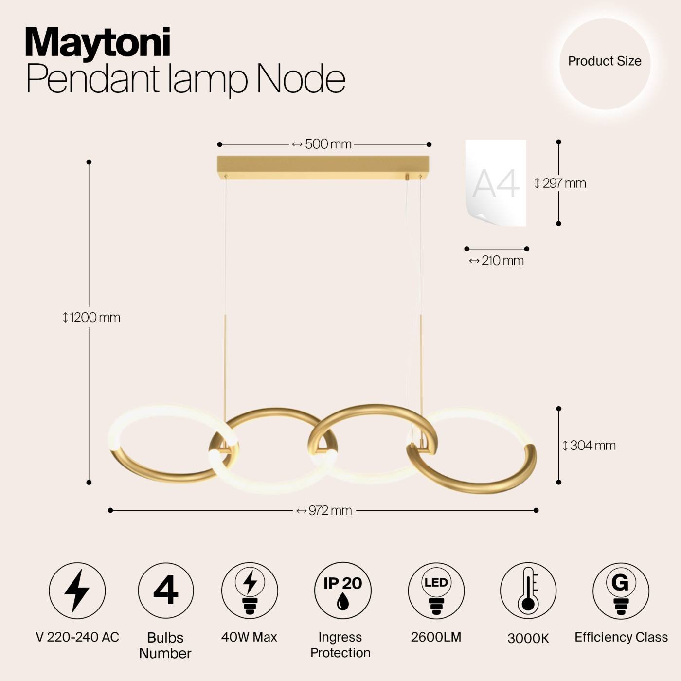 MOD165PL-L40G3K Подвесная люстра Maytoni Node MOD165PL-L40G3K