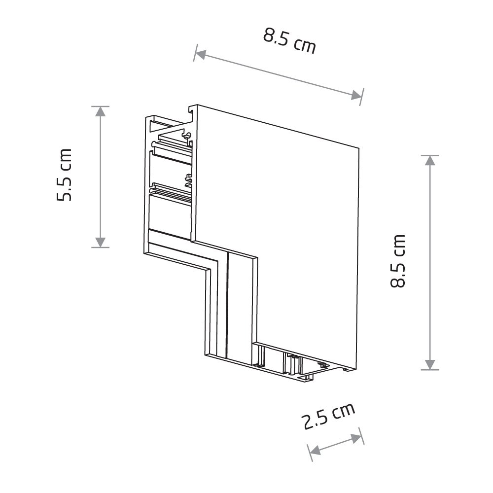 Коннектор для магнитных треков угловой Nowodvorski Lvm Inside 11620