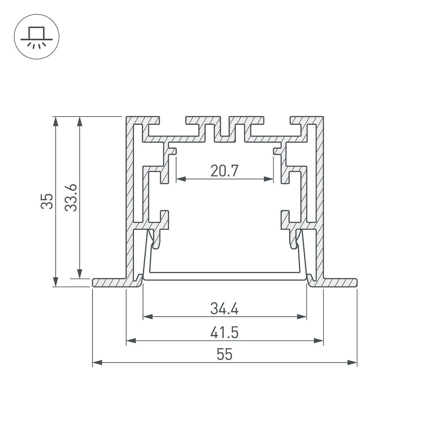 Профиль Arlight S2-Line 021176