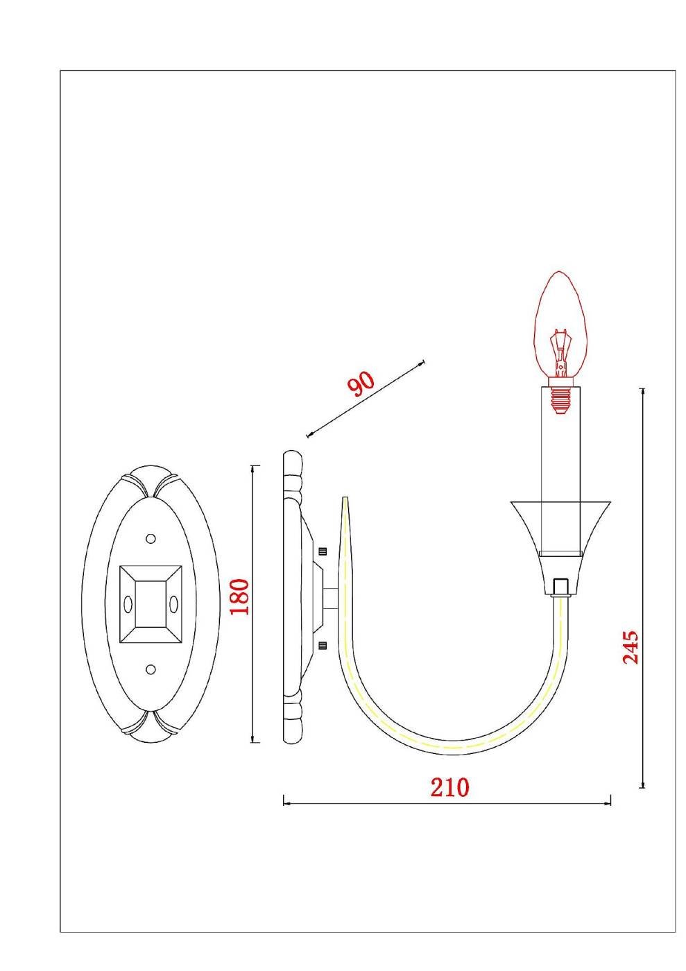 Настенное бра Arte Lamp Collinetta A4094AP-1PB
