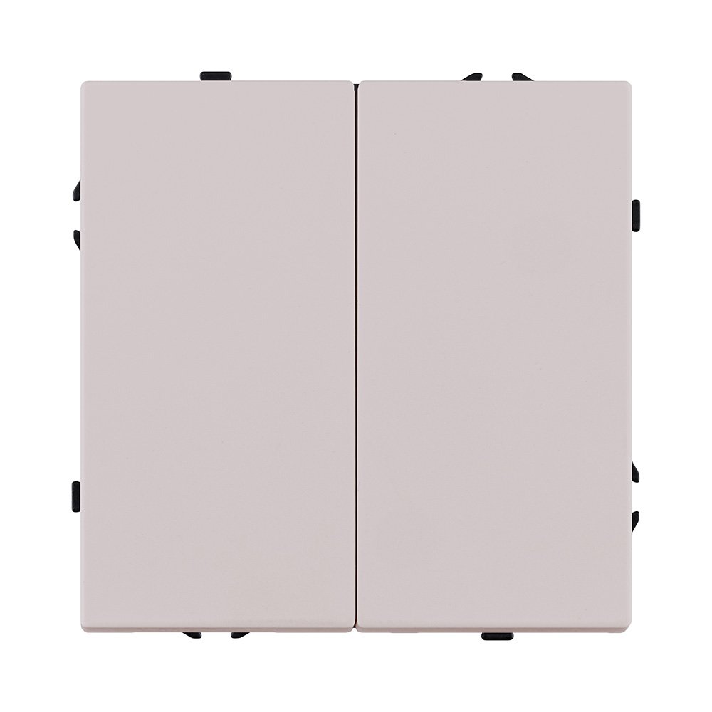 EC-025CM Выключатель кнопочный 2-клавишный 10А/250В, кашемир матовый Kollinger Eclipse EC-025CM