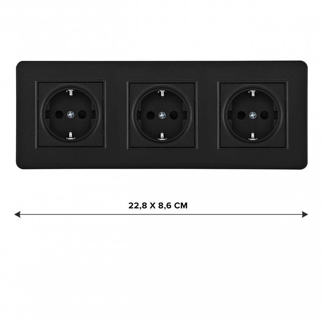 Розетка Arte Milano Set16-3 SET16-3-40-1x3 black