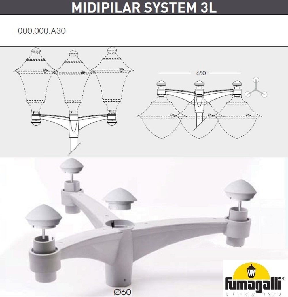 Столб фонарный уличный Fumagalli Remo R50.372.A30.AXE27