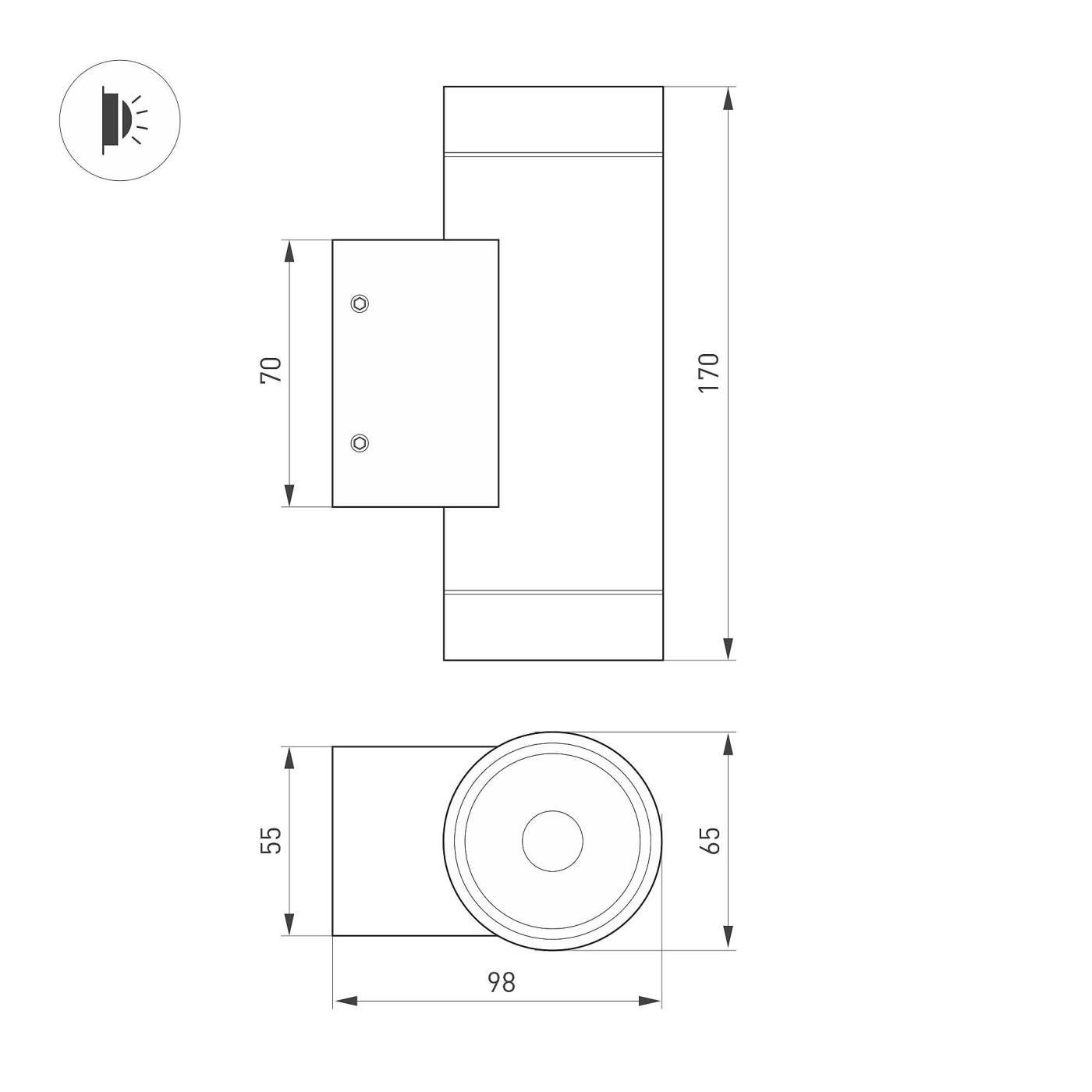 038154(1) Уличный настенный светильник Arlight Ray 038154(1)