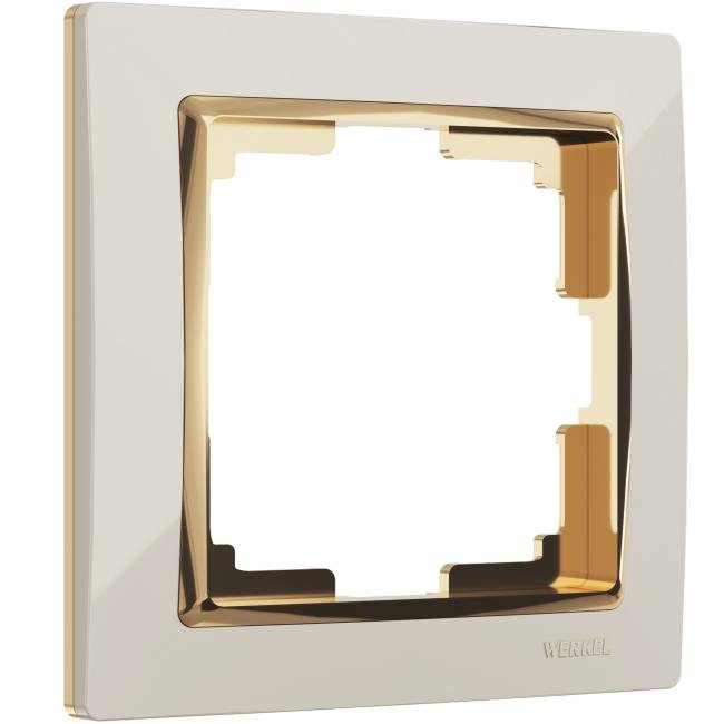 W0011932/ Рамка на 1 пост Snabb (слоновая кость/золото) Рамка Werkel W0011932/ Рамка на 1 пост Snabb (слоновая кость/золото)