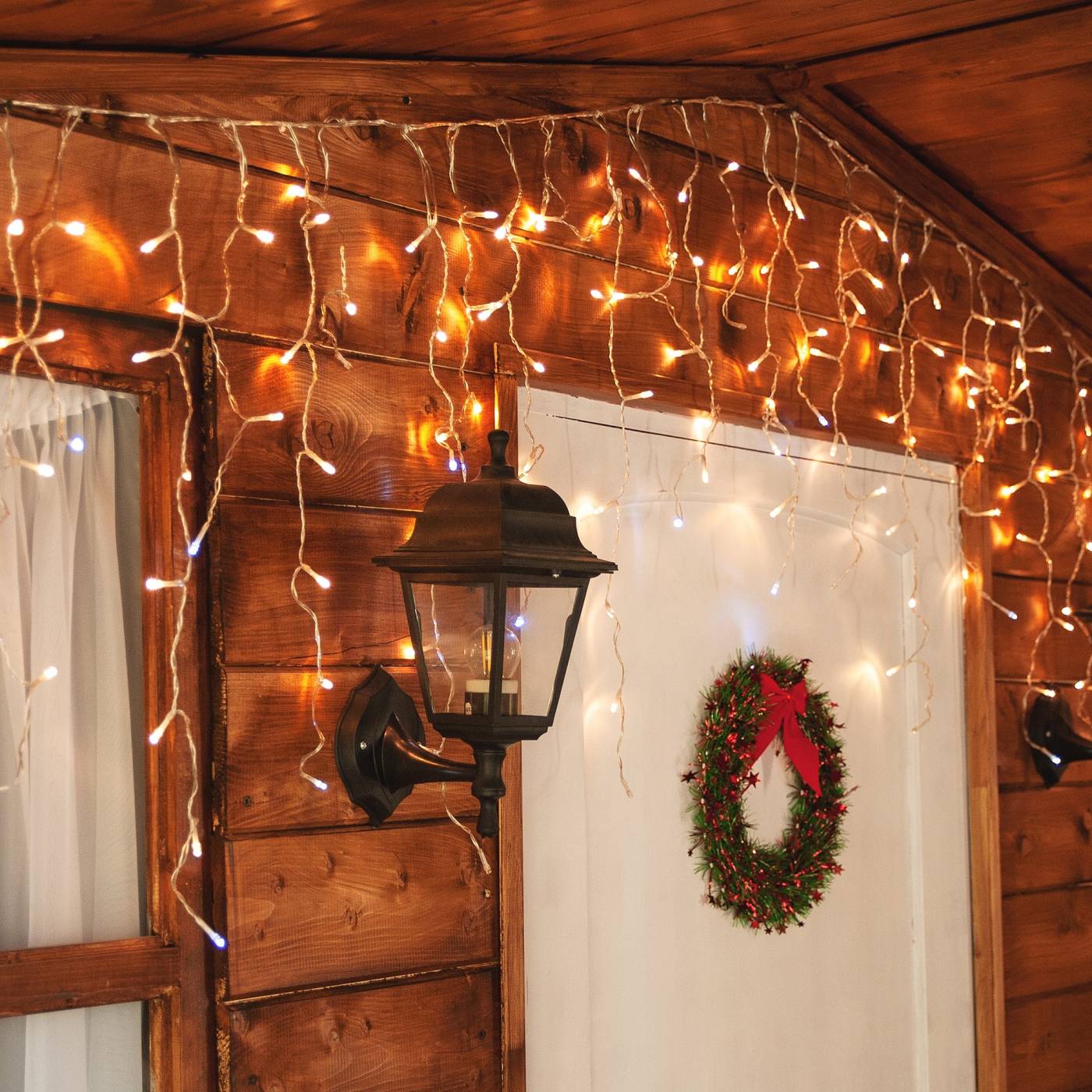 Бахрома светодиодная с эффектом мерцания, 3м Uniel ULD-B3010-200/TTK WARMWHITE-WHITE IP44