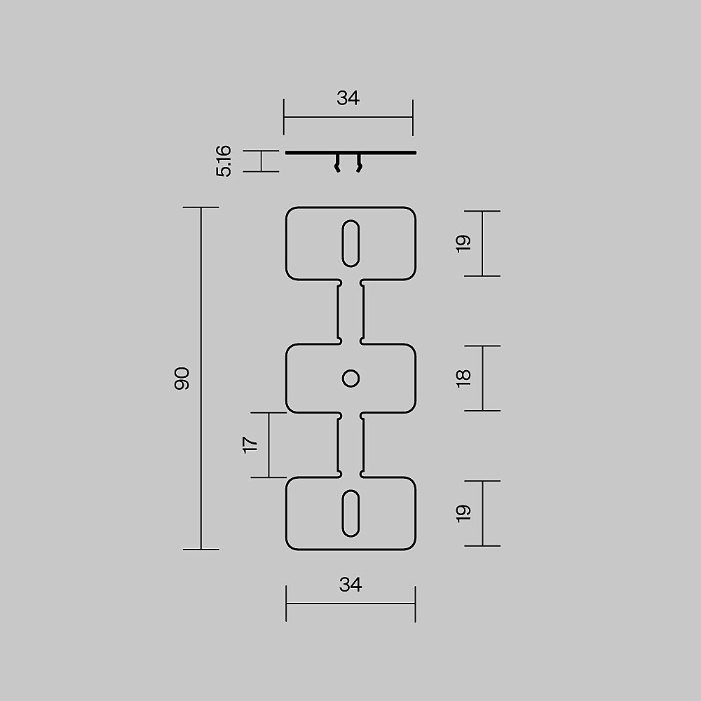 Комплект креплений (для профиля 35×66) 4 шт., Maytoni Накладной-подвесной профиль 642080