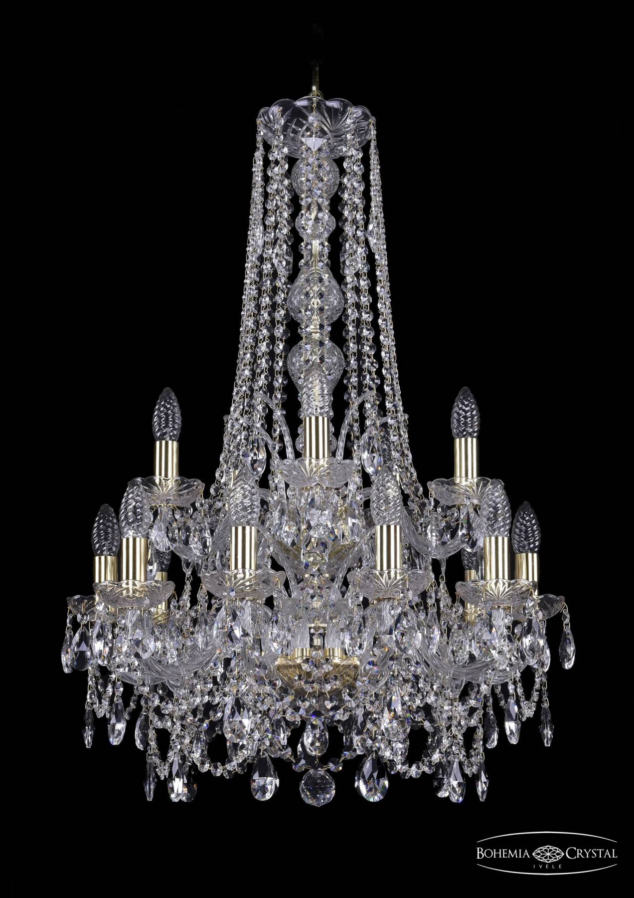 1411/10+5/195/h-83/2d G Подвесная хрустальная люстра 1411 Bohemia 1411/10+5/195/h-83/2d G