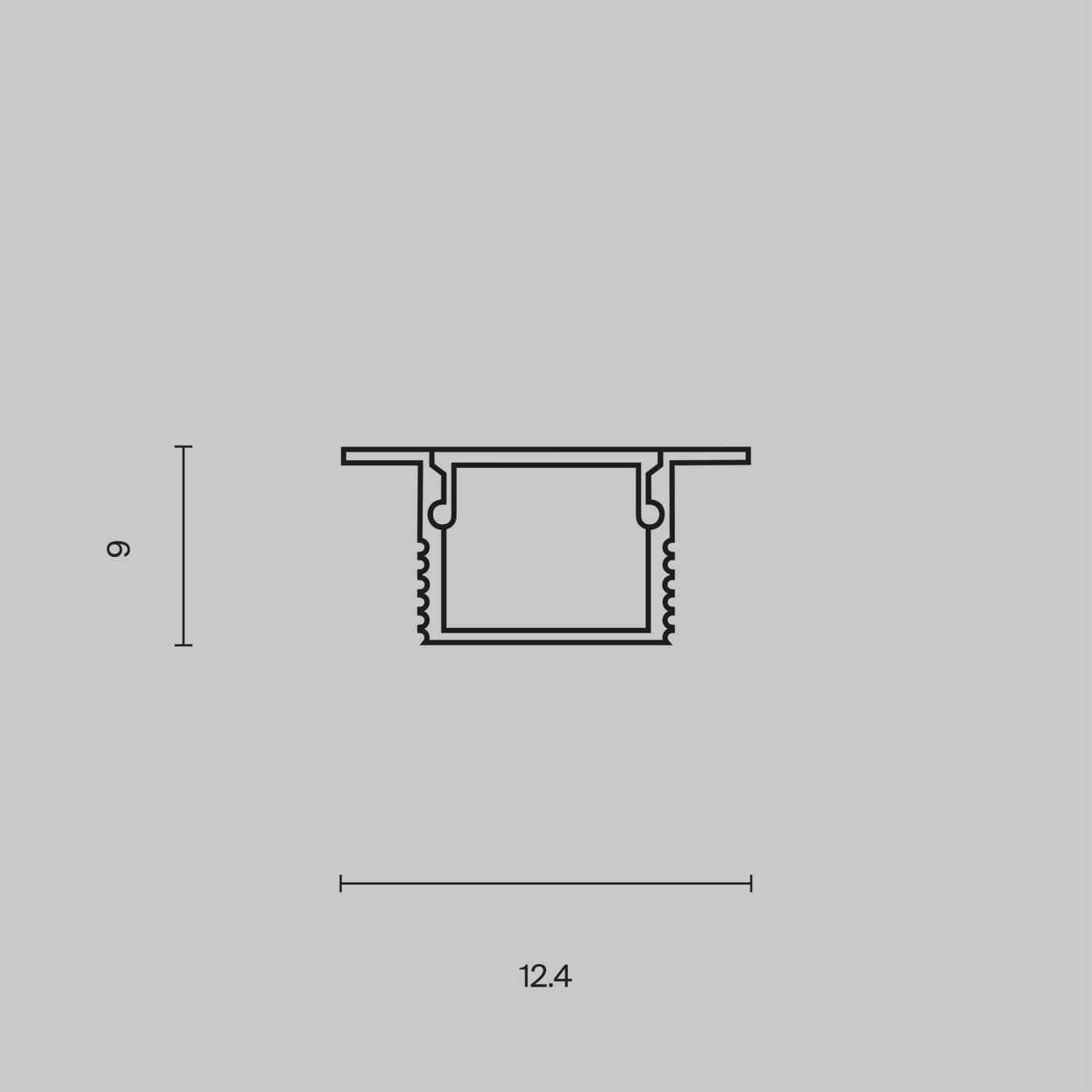 Алюминиевый профиль встраиваемый 12x09 Maytoni Алюминиевый профиль ALM-1209-S-2M